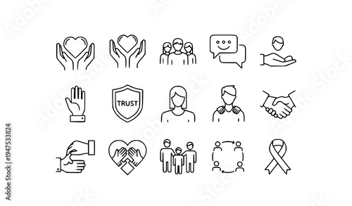 Friendship and Social Connection Icon Pack Vector Design for Web and Apps