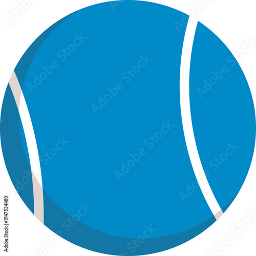 Ikon Bola Padel Biru Dengan Desain Flat