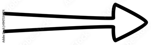 手描き風シンプル矢印　直線タイプ