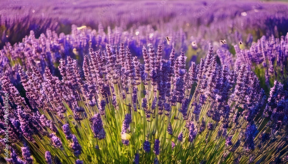 Obraz premium Vibrant Lavender Field - Aromatic Purple Blooms in Full Bloom.