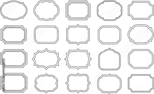 Elegant Ornate Frame Outlines Collection for Vintage Labels and Decorative Embellishments