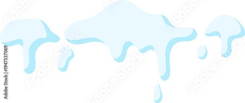 Winter Snow Border Corner With Cute Melting Ice