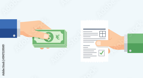 Tax day is approaching, get ready to pay your taxes with this financial transaction illustration