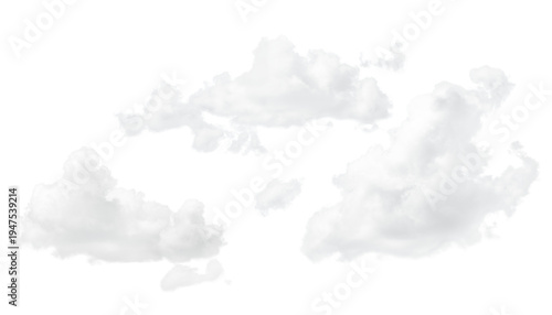 three clouds on a white isolated background