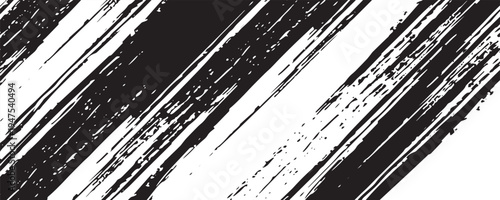 Minimalist Black Brush Strokes on White Canvas