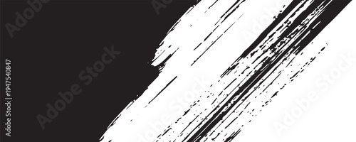 Minimalist Black Brush Strokes on White Canvas