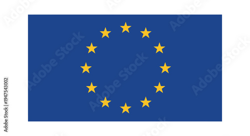 The european union flag displays twelve golden stars on a vibrant blue field silhouette high quality
