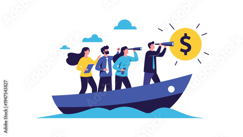 Businessman stands before three doors with a single red door in the center and two blue doors on the sides representing choices and opportunities.