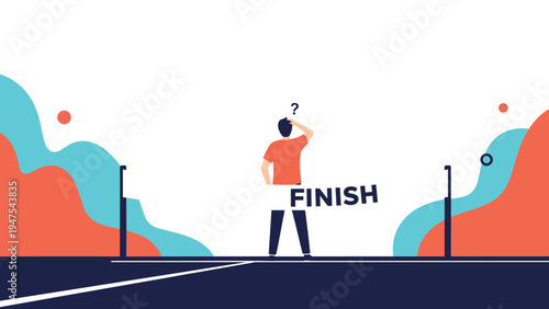 Silhouette of a man stands looking at a bright white light at the end of a dark tunnel with steps leading toward a celestial body for hope concept.