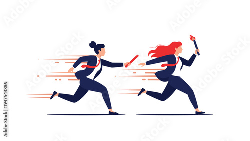 Small silhouette of a person with a backpack walks up a large white arrow pointing toward the upper right corner against a yellow background.