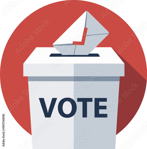 Vote ballot box icon with envelope paper voting symbol vector illustration isolated on white background election democracy polling concept design