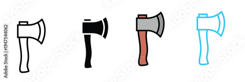 Sharp Axe Icon for Woodworking, Forestry, and Survival Tool. Symbol Vector Illustration.