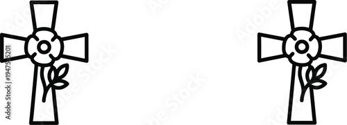 Celtic cross tattoos with floral designs Vector