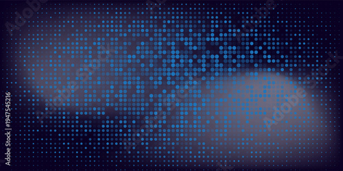 Abstract Digital Circles of Particles with Noise. Futuristic Circular Sound Wave. Big Data Visualization.Crypto Currency Concept. Vector Illustration.