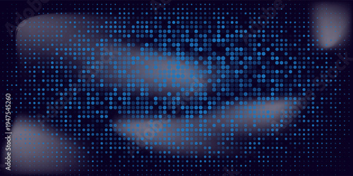 Abstract Digital Circles of Particles with Noise. Futuristic Circular Sound Wave. Big Data Visualization.Crypto Currency Concept. Vector Illustration.