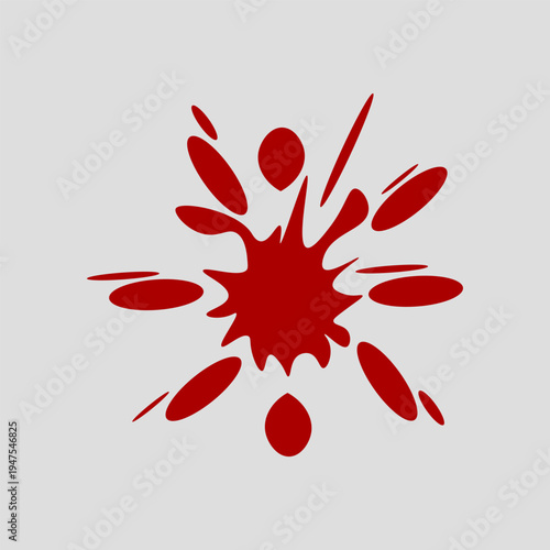 a stark and impactful illustration of a red blood splat