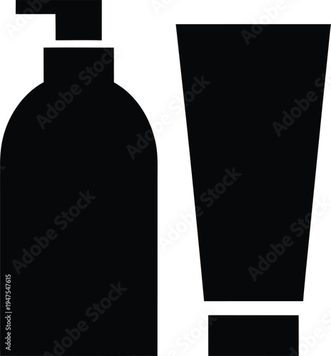Cosmetic pump bottle and tube vector illustration ideal for beauty and skincare product branding