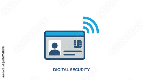 Identification card and wireless signal icon combination