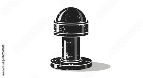 Industrial vent pipe with dome cap and grunge texture