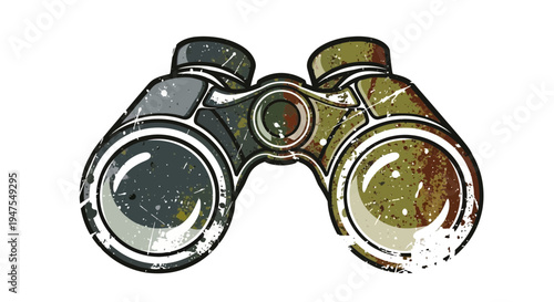 Vintage Binoculars Illustration