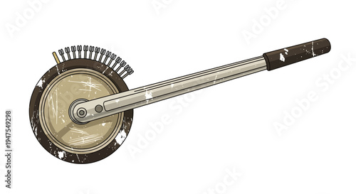 Vintage cocktail shaker with lime slices