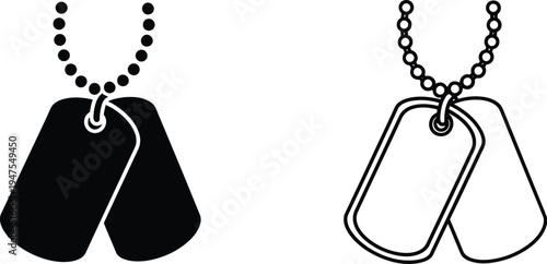 Dog tags military identification Vector