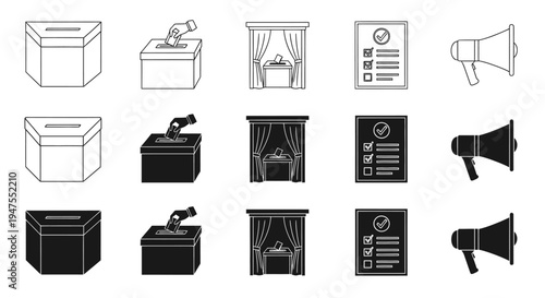 Essential Voting and Election Icons for Civic Engagement and Democratic Participation Designs