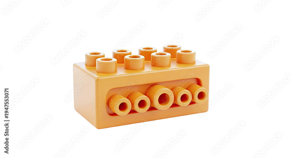 Fototapeta premium Orange Lego-style Building Block