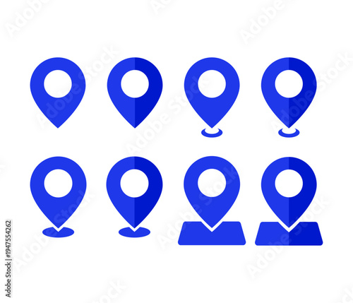 지도 아이콘 위치 표시 일러스트 파란색