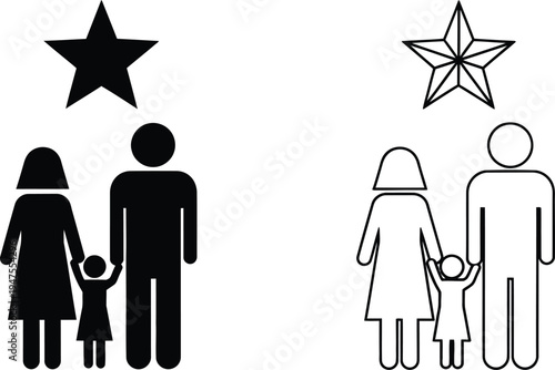 Family love unity star symbol Vector