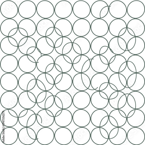 Interlocking circles form a tessellating pattern with varying degrees of overlap