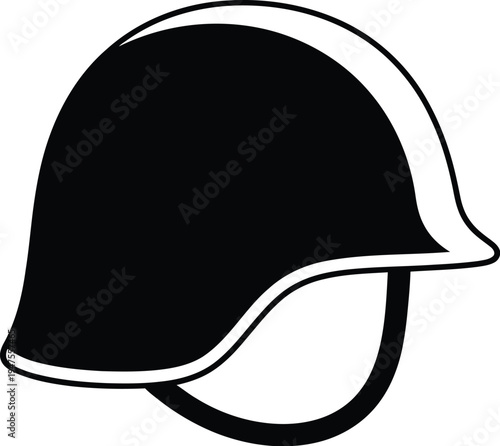 Vintage black helmet illustration Vector