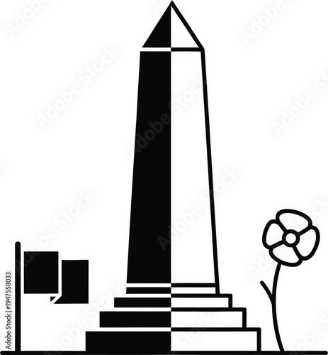 Washington monument illustration Vector
