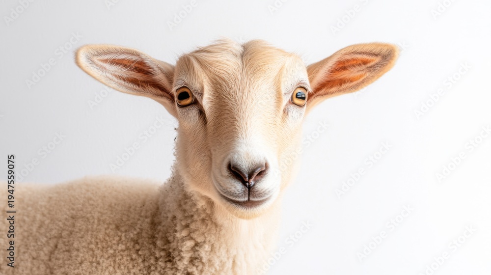 Fototapeta premium Close-up Studio Portrait of a Young Goat