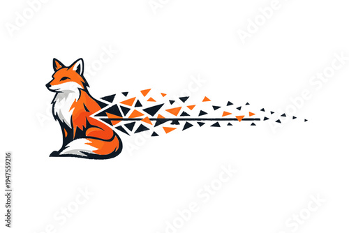 fox fragmentation look vector design 