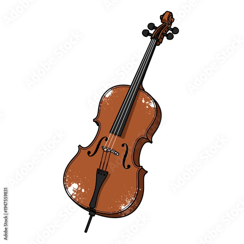 Vintage Cello Illustration