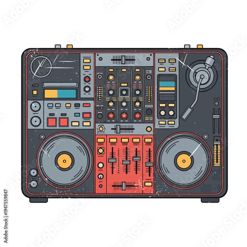 Vintage DJ Turntable Mixer Equipment