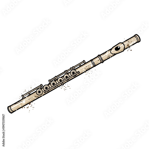 Vintage Flute Illustration