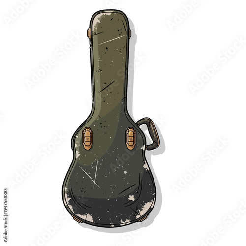 Vintage guitar case illustration