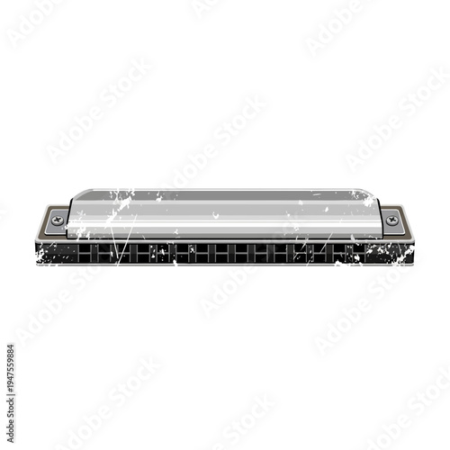 Vintage Harmonica with Scratches