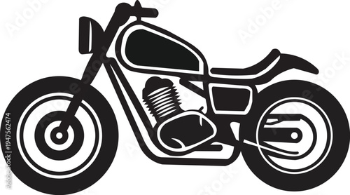 Red retro sport motorcycle vector illustration of a speed bike and scooter isolated on white