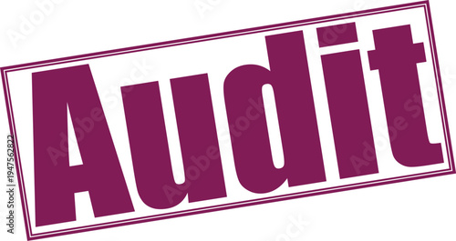 Audit text in purple stamp on transparent background