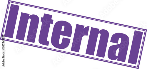 Internal use only stamp in purple tilted over transparent background