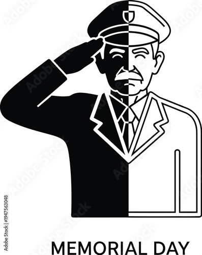 Memorial day soldier salutes Vector