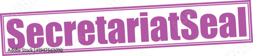 Purple secretariat seal stamp with border and text on transparent background