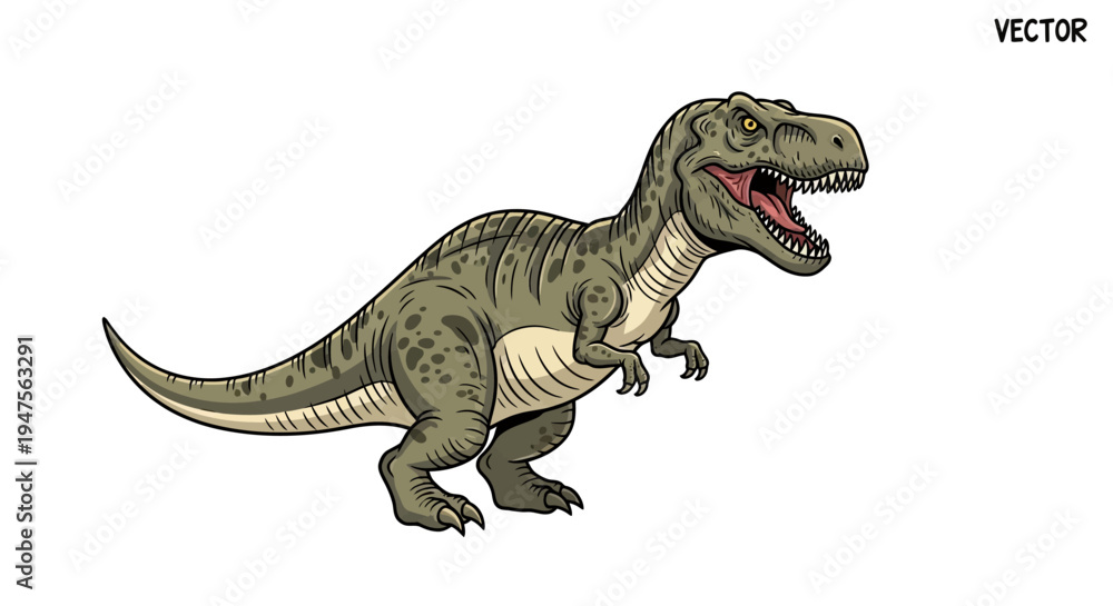 Naklejka premium Tyrannosaurus Rex Cartoon Illustration.