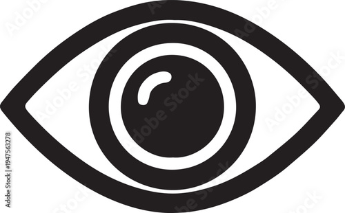 Eye Icon Black Silhouette -  View Visibility Vision Symbol