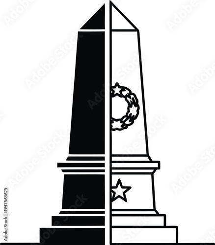 Monument obelisk star symbol Vector