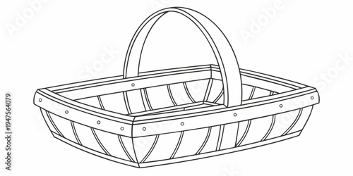 A beautifully woven basket with a handle, perfect for carrying fresh produce or picnic essentials