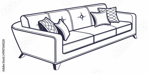 A cozy and inviting beige sofa with decorative pillows in a modern living room